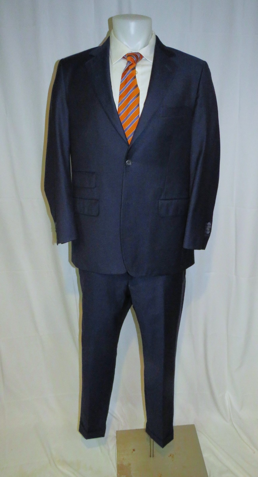 My.Suit Custom Solid Blue Flat Front Two Button S… - image 1