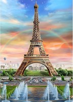 5D Diamond Painting Eiffelturm Diamant Painting Bilder Sonnenuntergang Diamond