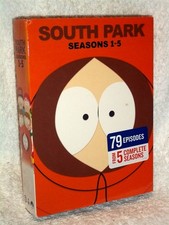 South Park Season 1 2 3 4 5 DVD, 2019, 15-Disc animated Trey Park Matt Stone
