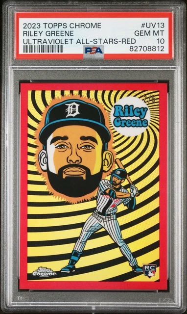 2023 Topps Chrome ULTRA VIOLET ALL STARS RILEY GREENE RED SSP RC /5 PSA 10 POP 1