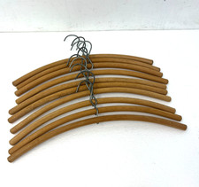 Vintage Wood Hanger Lot x 10 curved shirt top wooden closet suit jacket clothing