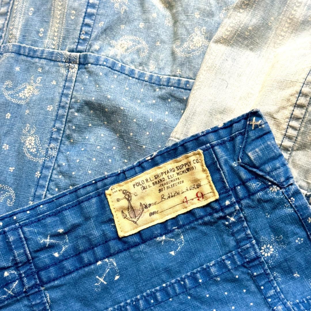 Ralph Lauren Double RL RRL Patchwork Chambray Shi… - image 6