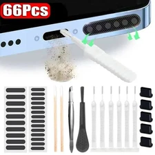 66PCS Mobile Phone Speaker Port Dust Removal Cleaner Tool Kit Set For iPhone/Sam