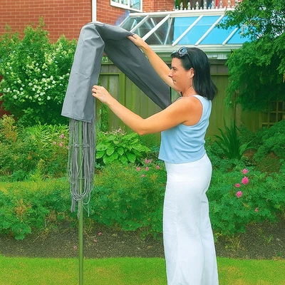 HOME CONNECTION 148x30cm LÍNEA DE LAVADO GIRATORIA PARASOL CUBIERTA DE LLUVIA BOLSA AIREADOR ROPA NUEVA