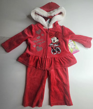 Disney Junior 2 Piece Red Velour Pants  Jacket Set 6 Mo. Minnie Mouse NEW