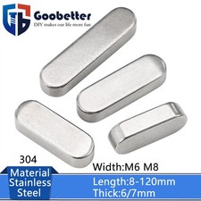 M6 M8 Parallel Keys Round Ends Drive Shaft Feather Key A2 Stainless Steel 304