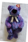 Ty Beanie Buddy PURPLEBEARY Vintage 1999 Teddy Bear Purple Blue Pink Plush 14"