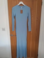Blue long sleeve bodycon dress