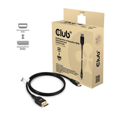 Club3D CAC-1116 Mini Displayport To Displayport Dp80 Bidirectional Vesa Cert ~E~
