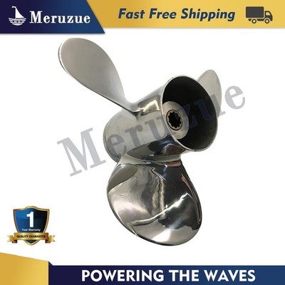 9.9 x 13 Stainless Outboard Boat Propeller for Tohatsu 25 30HP 10 Spline RH