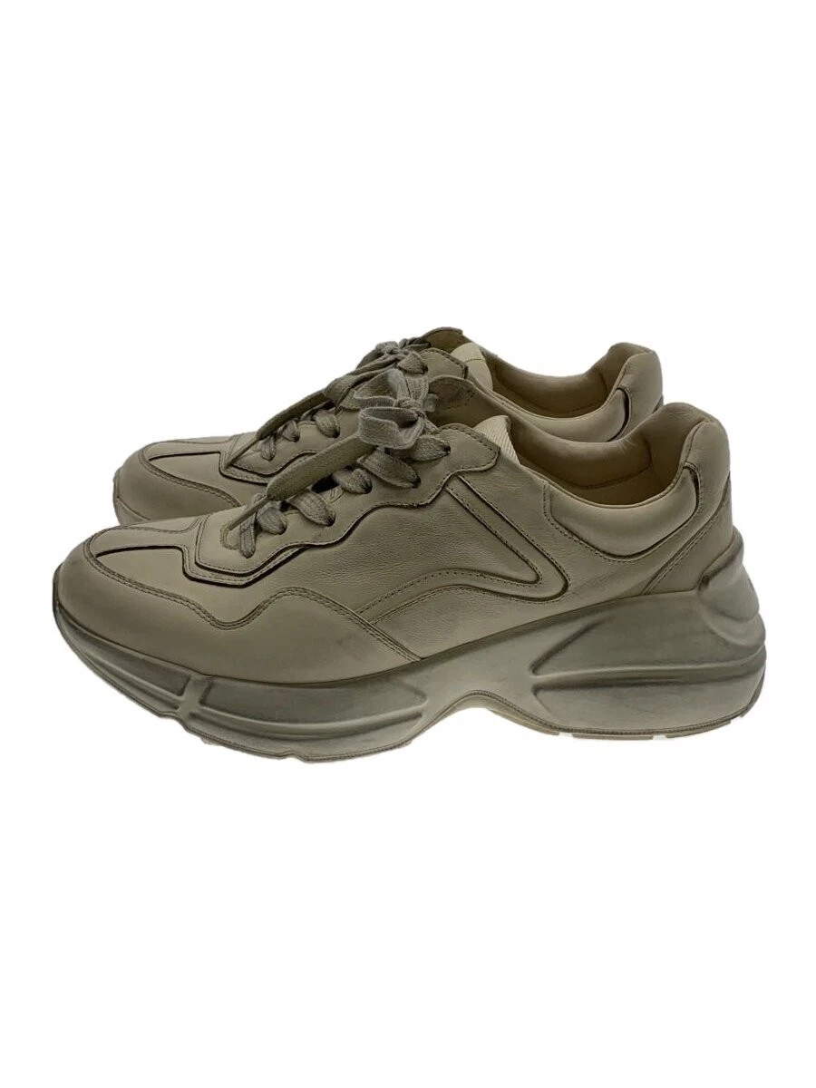 Baskets Gucci Rhyton en cuir coupe basse UK6 beige homme chaussures