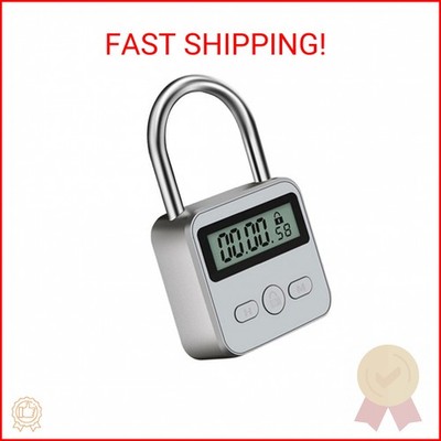 Metal Timer Lock, 99 Hours Max Timing Lock, USB Rechargeable Timer Padlock with