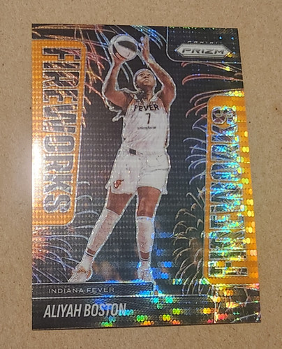 Aliyah Boston 2025 Panini WNBA Prizm Fireworks Orange Pulsar /75 Fever