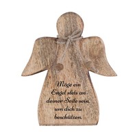 Schutzengel 15X13Cm Dekofigur Engel GlüCksengel Personalisiert Mangoholz Mit Sch