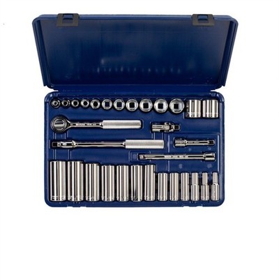 Wright Tool 6 Point Standard & Deep Blow Mold Socket Set 1cm Drive SAE 339-MC