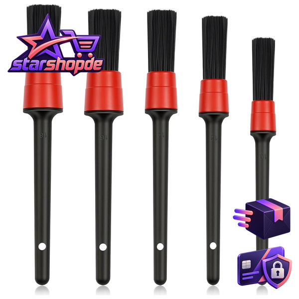 Reinigungspinsel Set 5 StüCk Auto Detailing Pinsel FüR GrüNdliche Reinigung-image
