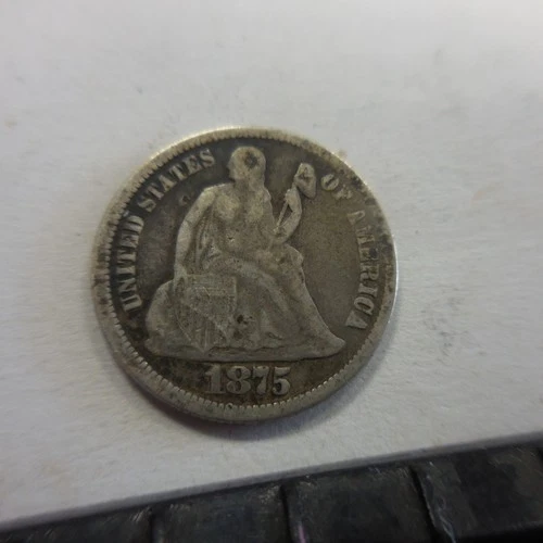 1875 Seated Liberty Silver Dime 10c