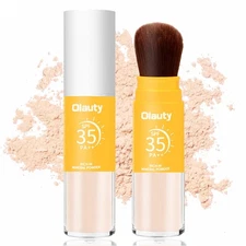	Mineral Sunscreen Setting Powder SPF 35 Brush Sunscreen Powder for Face	