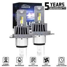 2X H4 9003 LED Headlight Super Bright Bulbs Kit 420000LM White Hi Lo Beam 6000K