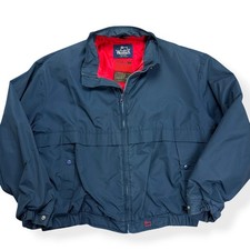 Vintage Woolrich Mens 3M Thintech Lined Bomber Jacket Size Large Navy Blue USA