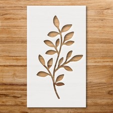 Slender Curved Branch Leaves Nature Wall Art Reusable Stencil - StencilAir