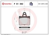 Brembo Bremsbelagsatz, Scheibenbremse P 61 062 FüR CitroËN
