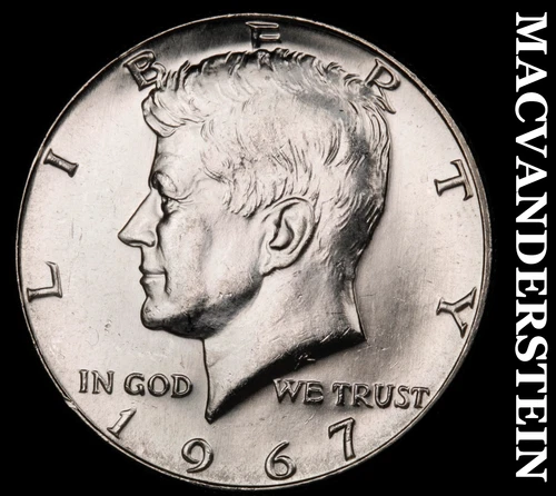 1967 Silver Kennedy Half Dollar - Choice Gem Brilliant Unc  Lustrous  #i7687