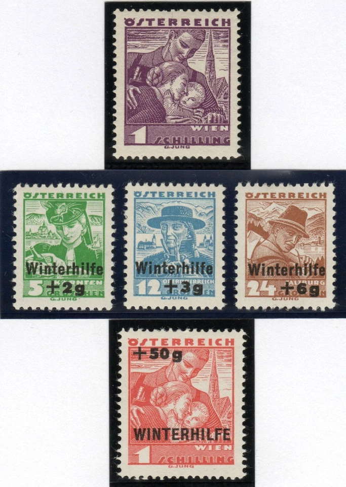 ÖSTERREICH 583 ** + 613/6 * = AUSTRIA Scott #B128/31mh+370mnh = Yvert 457+467/70 - Bild 1 von 1