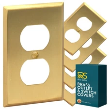 BRASS Metal Gold Outlet Cover or Light Switch Cover Wall Plate Corrosion Resi...