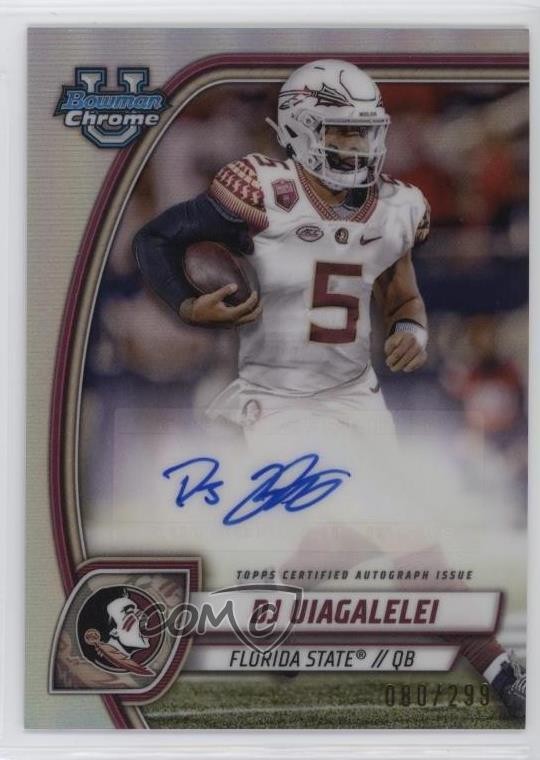 2024 Bowman U Chrome Prospect Refractor 80/299 DJ Uiagalelei #PA-DUI Auto 0rr7