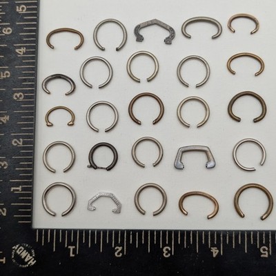 Lot of 25 Vintage Pocket Watch Bow Parts Assorted Sizes Mixed Metal Tones