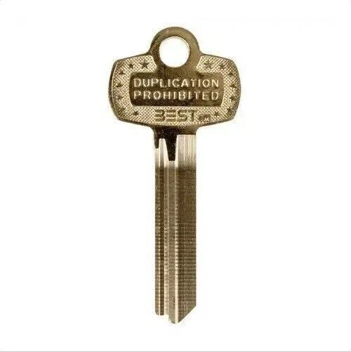 BEST 1A1F1KS473KS800  (144PK) 6/7P Keyblank, "F" Kwy, "Duplication Prohibited" image 1
