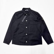 100 AUTHENTIC STONE ISLAND SIZE XL X-LARGE MENS OVERSHIRT BLACK GARBADINE SHIRT