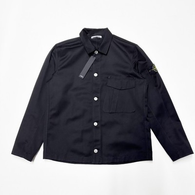 100 % AUTHENTISCH STONE ISLAND GRÖSSE XL X-LARGE HERREN OVERSHIRT SCHWARZ GARBADINE SHIRT