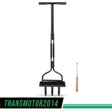 42" Lawn Aerator Coring Garden Tool W/ Soil Core Storage Tray Lawn Aerator tool