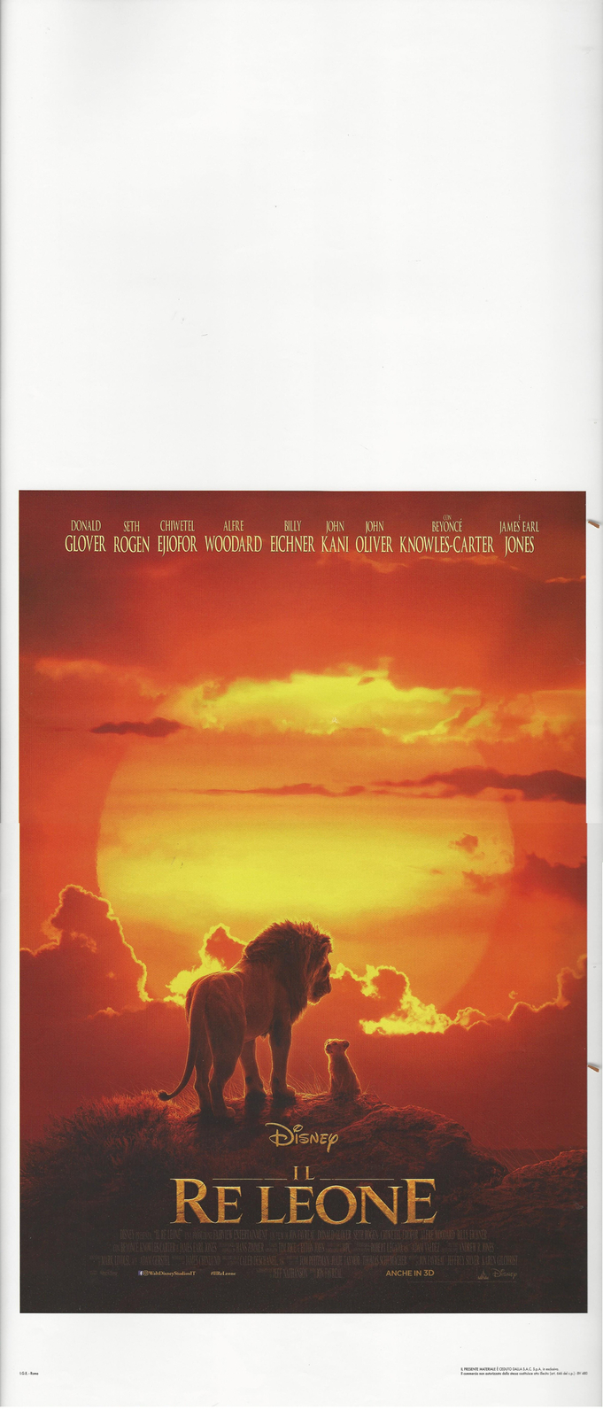 Locandina originale film Il re leone (2019) - Regia di Jon Favreau