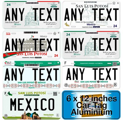 San Luis Potosi Personalized Car Auto Mexico License Plates Any Text