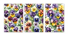 6 Assorted All Occasion Note Cards Blank Greeting Cards Flowers Pansies
