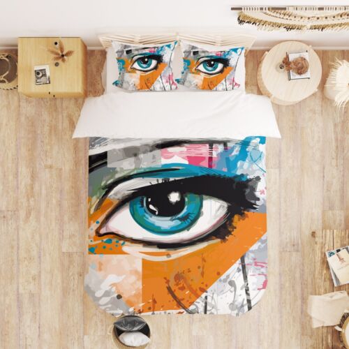 3D Painted Eyes A2100 Bed Pillowcases Quilt Duvet Cover Set Queen King Amy