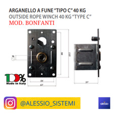 ARGANELLO A FUNE PER TAPPARELLE AVVOLGIBILI OMBRELLONI PORTATA 40KG - TIPO C