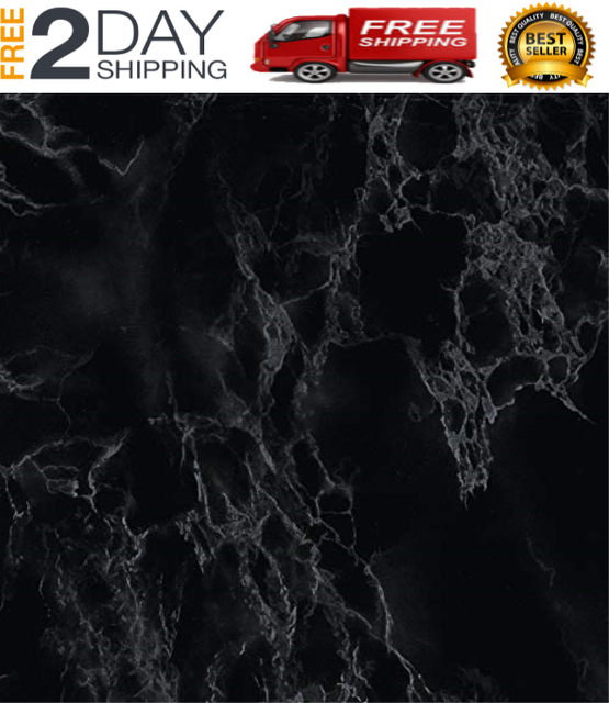 Black Marble Granite Contact Paper Countertop Vinyl Self Adhesive