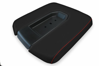 Fits 19-20 Chevrolet Silverado PVC Leather Console Lid Bench Cover Red Stitch