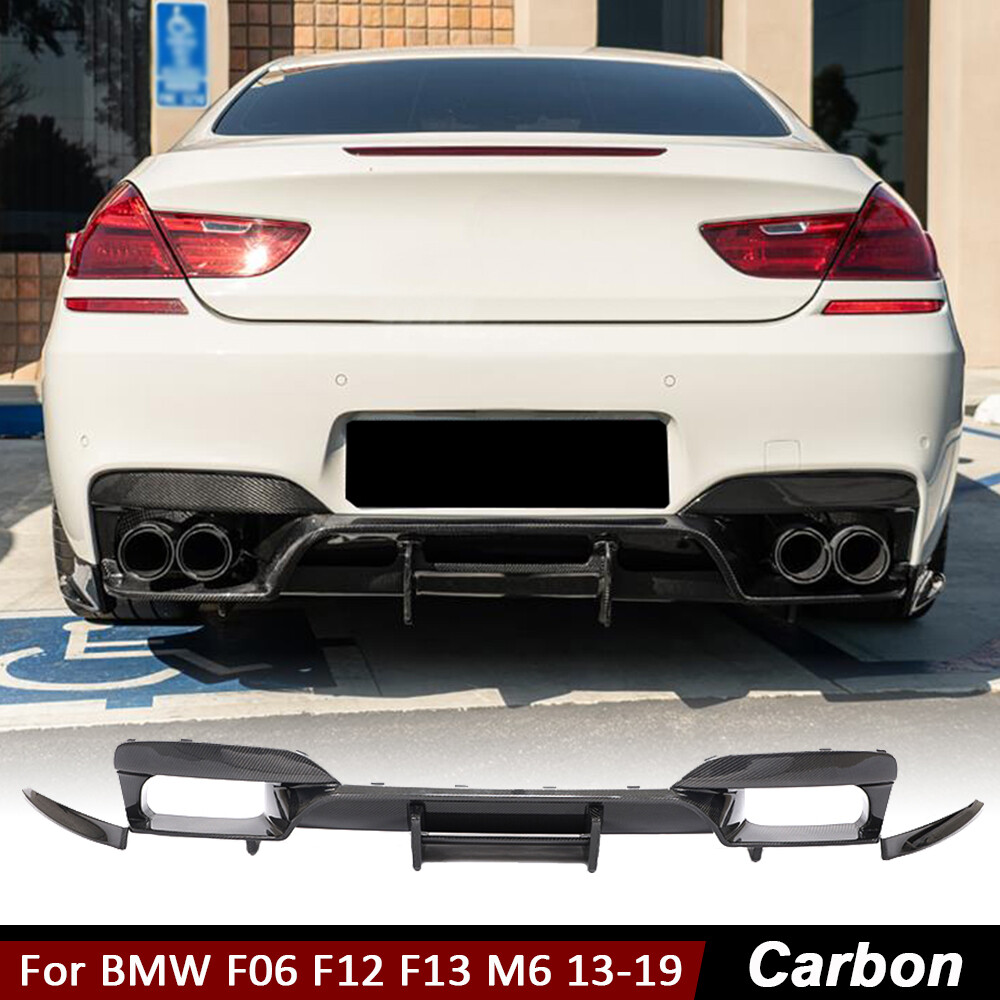 For BMW F06 F12 F13 M6 2013-2019 REAL CARBON Rear Bumper Diffuser Lip Body Kit