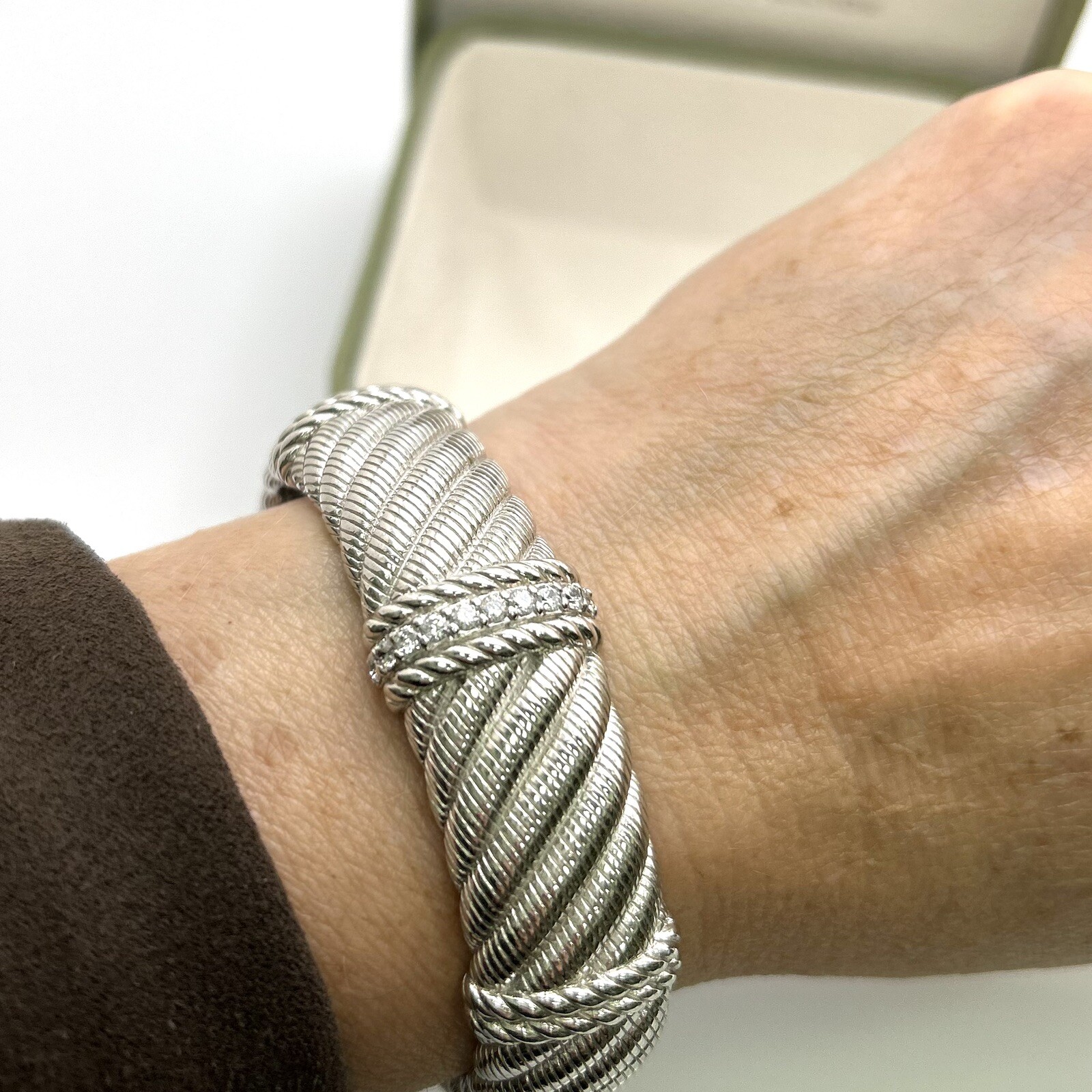 Judith Ripka Textured Bangle - image 2