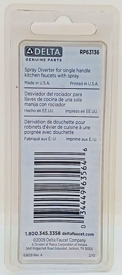 Delta Spray Diverter for Single handle kitchen faucets with spray # ...