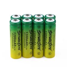 8pcs SkyWolfEye 14500 Battery 3.7V 1200mAh Li-ion Rechargeable Batteries Cell