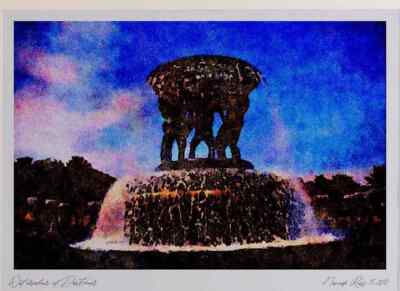 670053 Vigeland Park Oslo Norway A3 Watercolour print