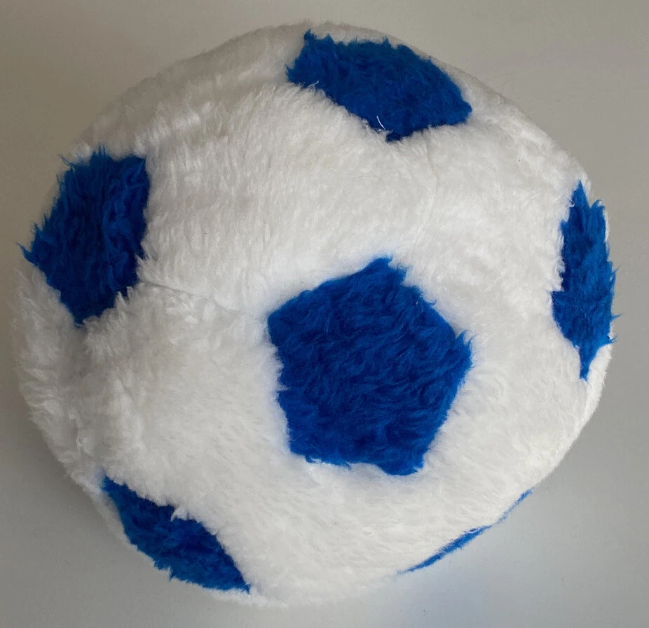Plush Stuffed Blue White Soccer Ball Soft Toy 9 Vtg eBay