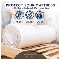 Ultra Block Full or Queen Mattress Bag for Moving and Storage Pro-Grade 6 MIL