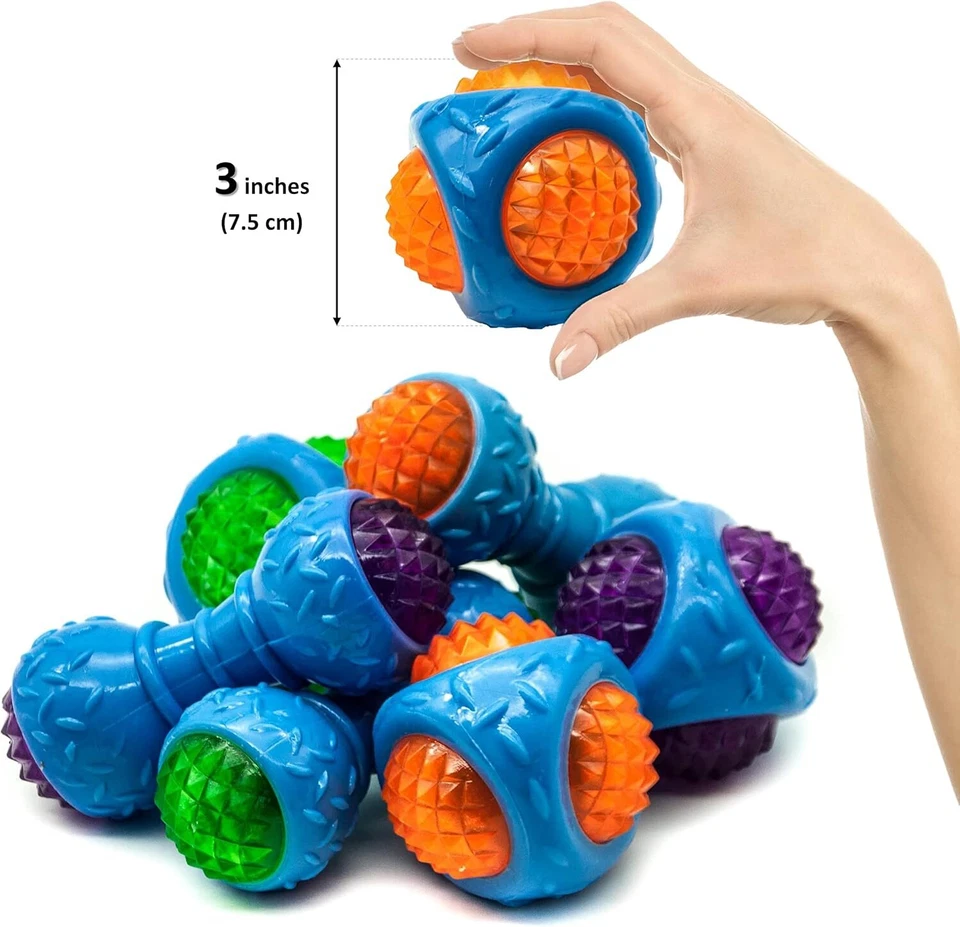 PETOPEDIA FLASHING LIGHT UP Dog Balls Interactive Dog Xmas Toy Boredom Squeaky Spike Tough